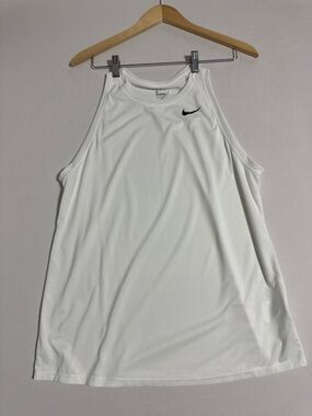 Nike White Athletic Tank with Black Swoosh